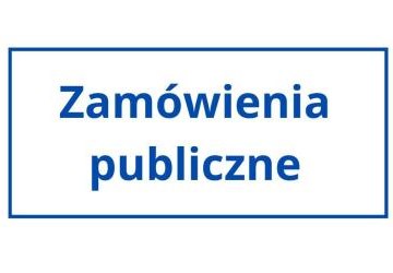Niebieski napis: Zamówienia publiczne