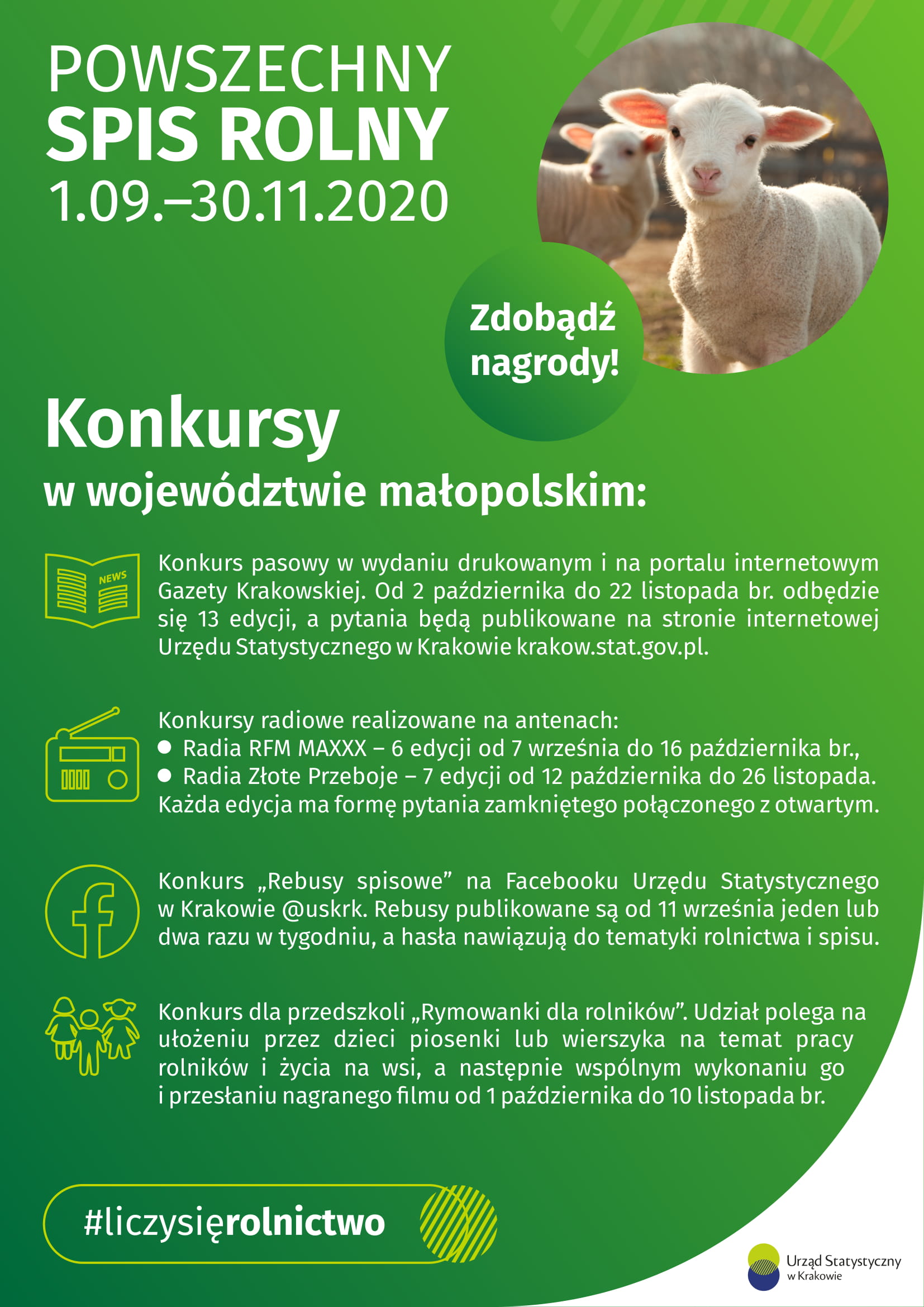 Przypominamy o konkursach związanych z trwających Powszechnym Spisem Rolnym PRS 2020. Nagrody czekają!